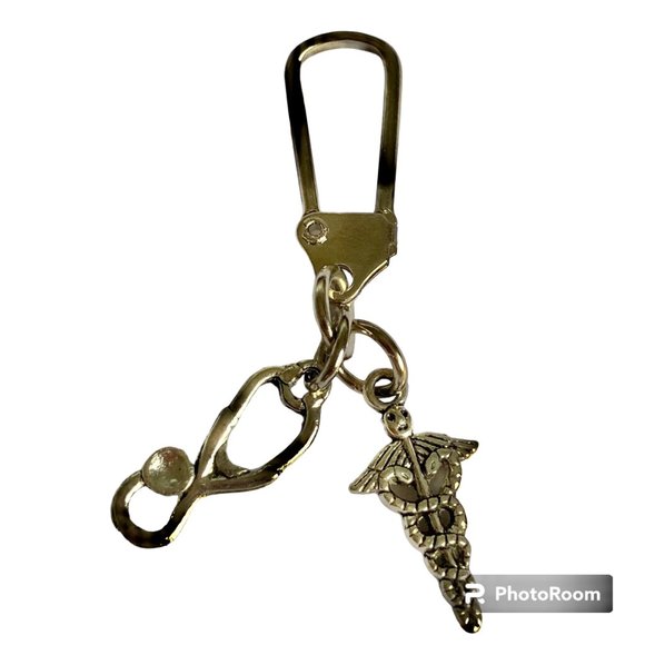 Medical Nursing Caduceus Stethoscope Zipper Pull Purse Charm Backpack MD RN RRT - Picture 3 of 9